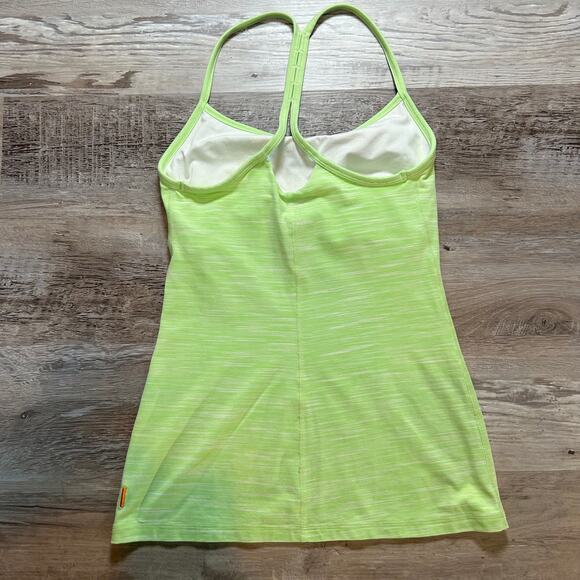 Lucy Lime Green Racerback Built-In Bra Tank Top Small | Yoga Pilates Workout - Picture 3 of 5